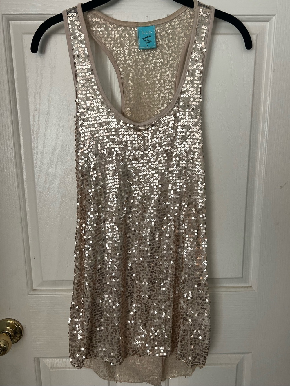 h.i.p. Sequin Tank Chemise in Champagne